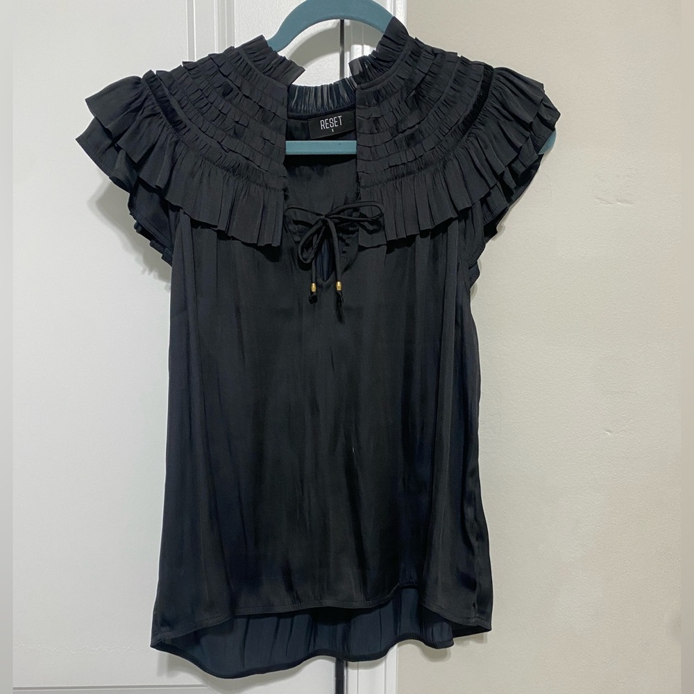 Black satin top